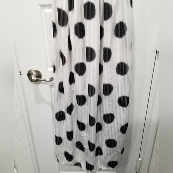 Strapless Maxi Dress Beach Tropical Summer Dress White Black Dot - Picture 8 of 8